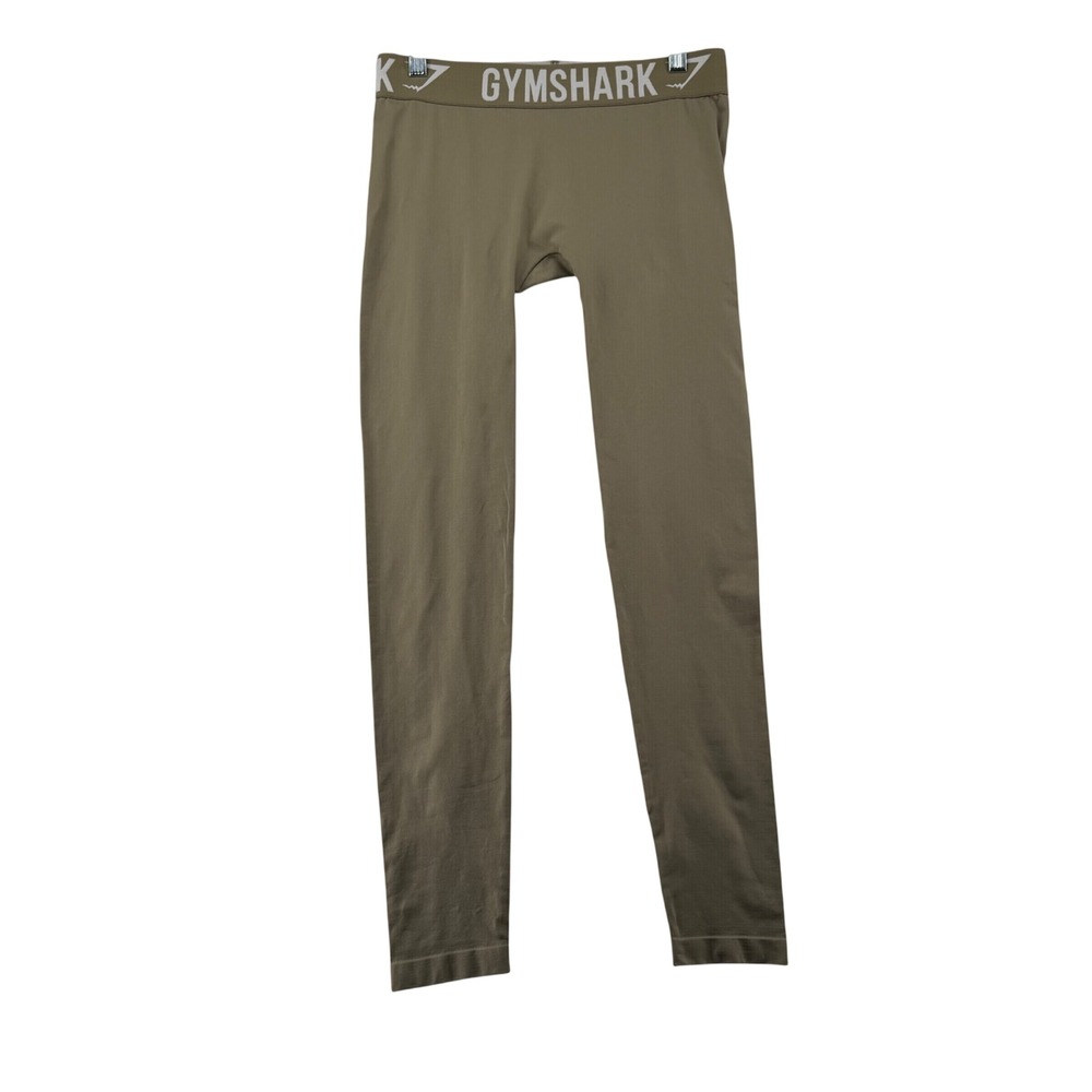 Gymshark Seamless Tights Ankle Leggings Womens Small Khaki Green Athletic Gym
